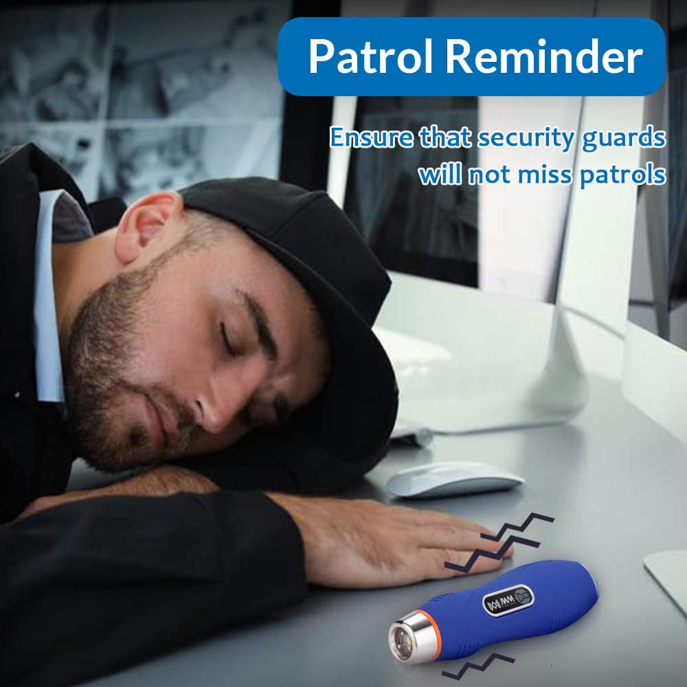 JWM iButton Guard Tour System Security Patrol Wand with Flashlight, Guard Patrol Reader with Alarm Clock and Pedometer, Free Standalone and Cloud Management Software for Commercial Security