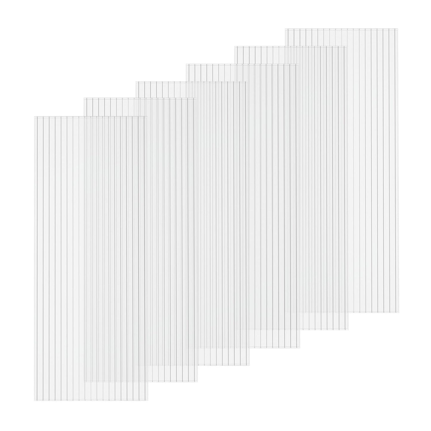 Vigo huseeo 6 PCS Polycarbonate Greenhouse Panels, 60''X 24''X 0.24'' Twin-Wall Roof Panels Sheets, Waterproof UV Protected Plastic Roof Sheeting for Greenhouse Covering