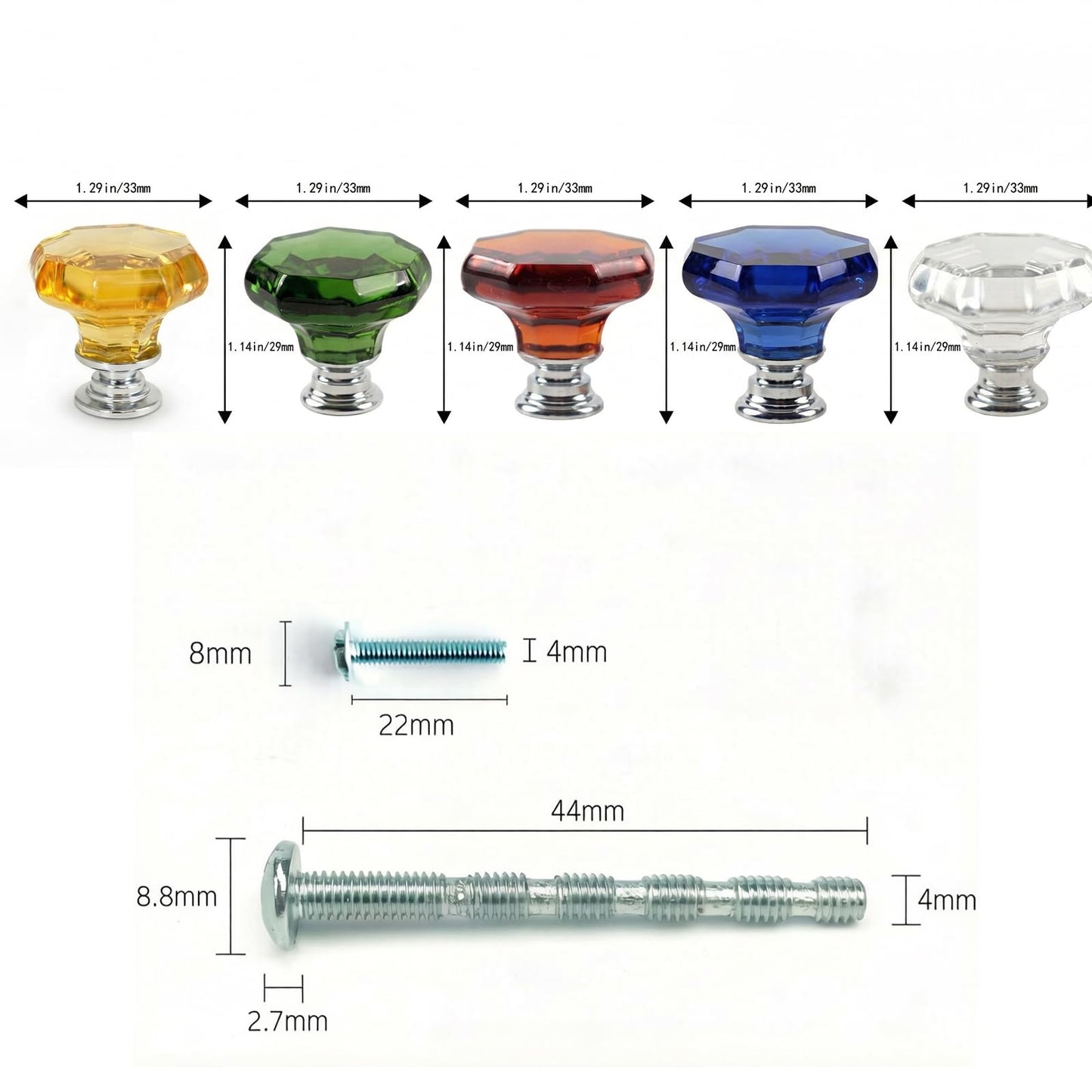 Dixiao 10 Pack Green Crystal Cabinet Knobs, Glass Dresser Knobs, Crystal Furniture Door Knobs, for Bathroom Cupboard Hardware Drawer Pulls, Glass Cabinet Drawer Handles (Green)