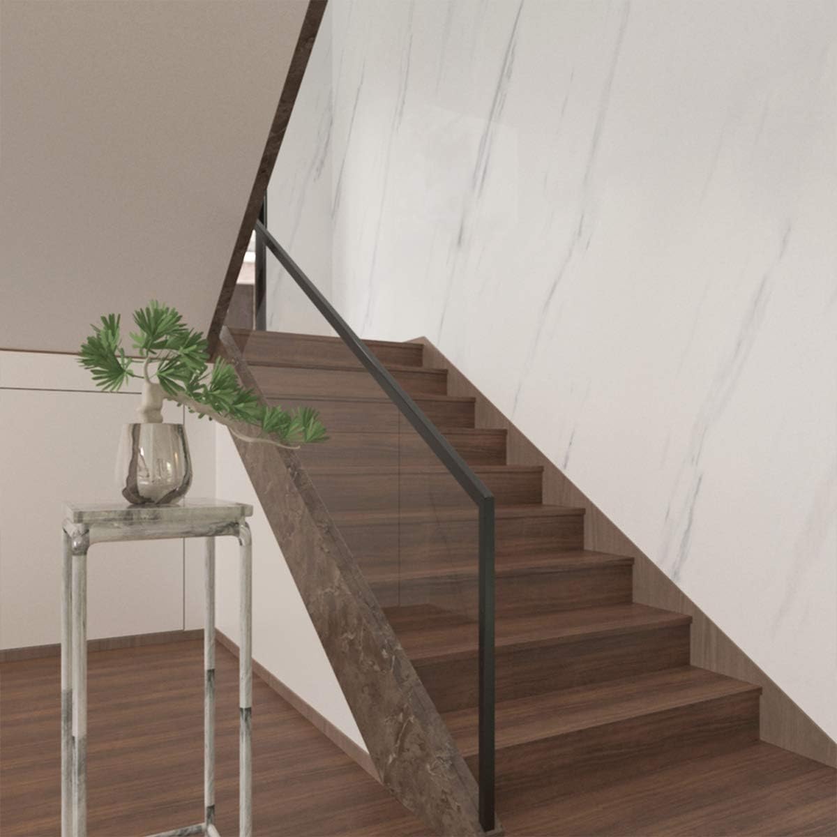 Large White Marble Granite Wallpaper Peel Stick Thicken 15.8x591inch Waterproof Furniture Sticker Self-Adhesive Contact Paper Marble Vinyl Wrap for Countertop Fireplace Backsplash DIY Wall Sticker