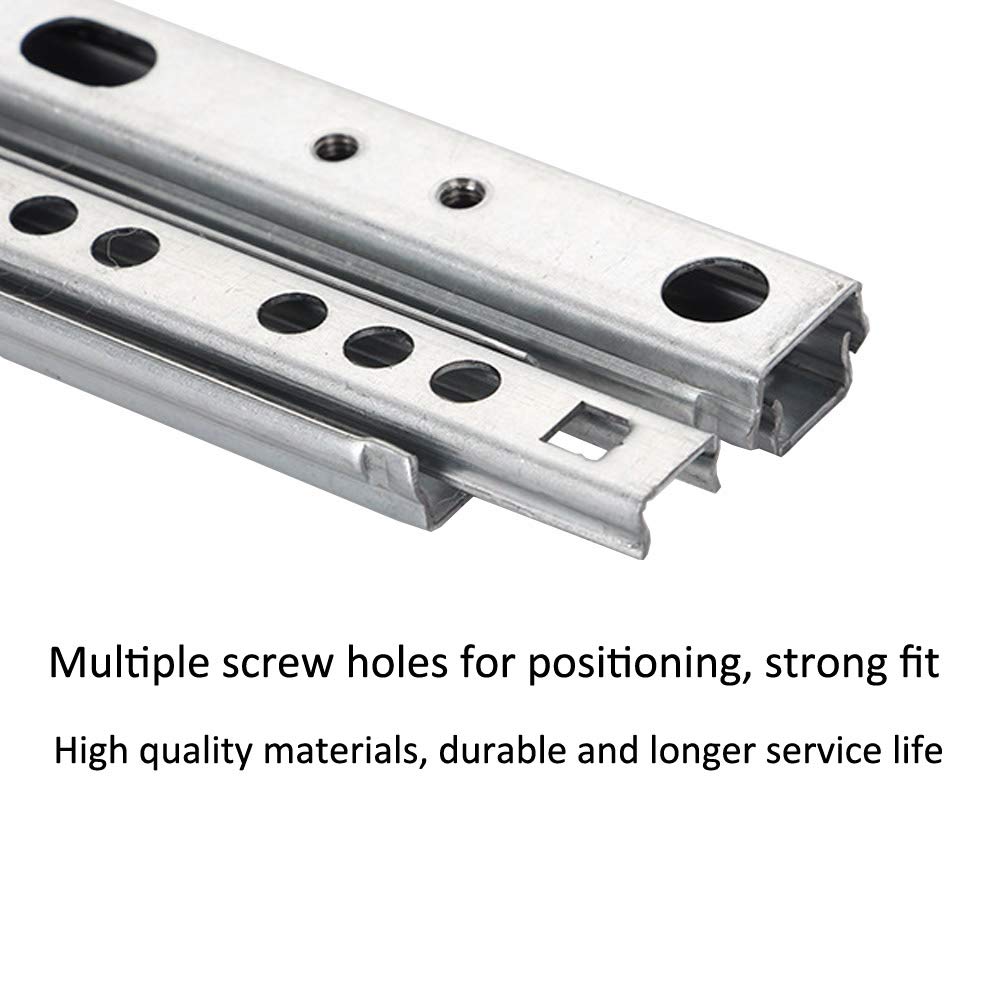 ETOPARS 5 Pairs 11" Heavy Duty 17mm Drawer Runners Slide Slides Ball Bearing Grooved Steel Extension Sizes Kitchen Cabinet Desk Capacity Side Mount