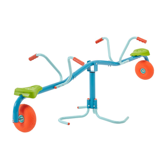 TP Toys Spiro Spin Teeter Totter - Bounces and Spins 360 Degrees, Blue/Green