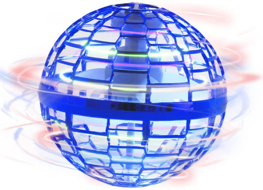 Hoofun Flying Orb Ball Toy, 2025 Magic Hover Ball Boomerang, 360° Rotating Cosmic Globe Flying Spinner, Hand Controlled Mini Drone with Led Lights, Cool Toys Gift for Boys & Girls Age 6-12, Blue
