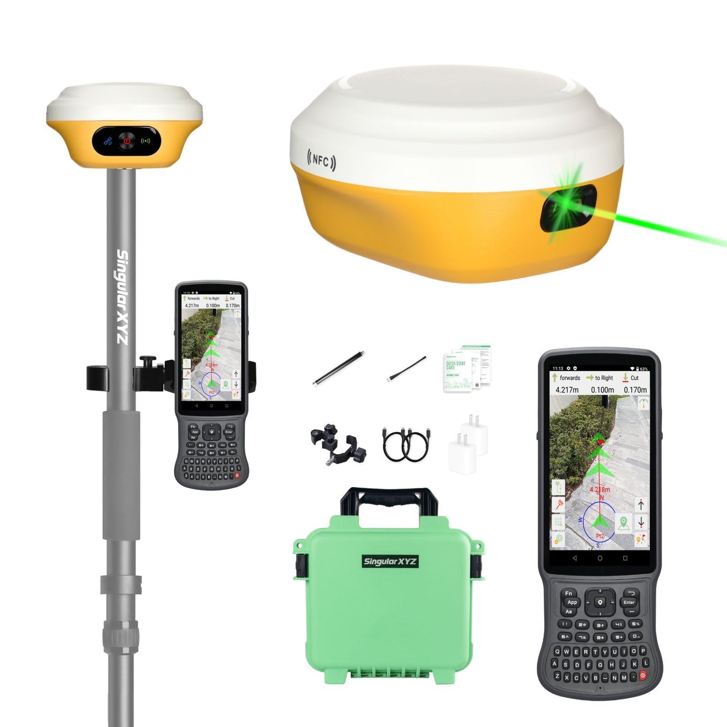 L1-Laser GNSS RTK Rover – Laser + GNSS, Handheld Collector with Software & AR Stakeout, 2cm Accuracy, 15km UHF, 120° Tilt Survey | Self-Developed Factory & Professional Support