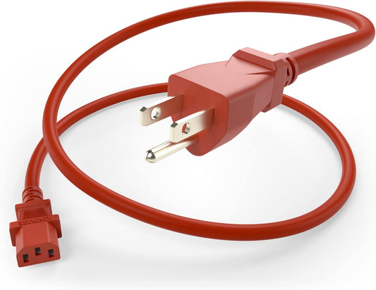 UNC 1ft (0.3m) 5-15P C13 10Amp 18AWG 125V 515P-C13 1 Power Cord NEMA to IEC SVT Jacket PDU PC Cable Monitor UL Listed