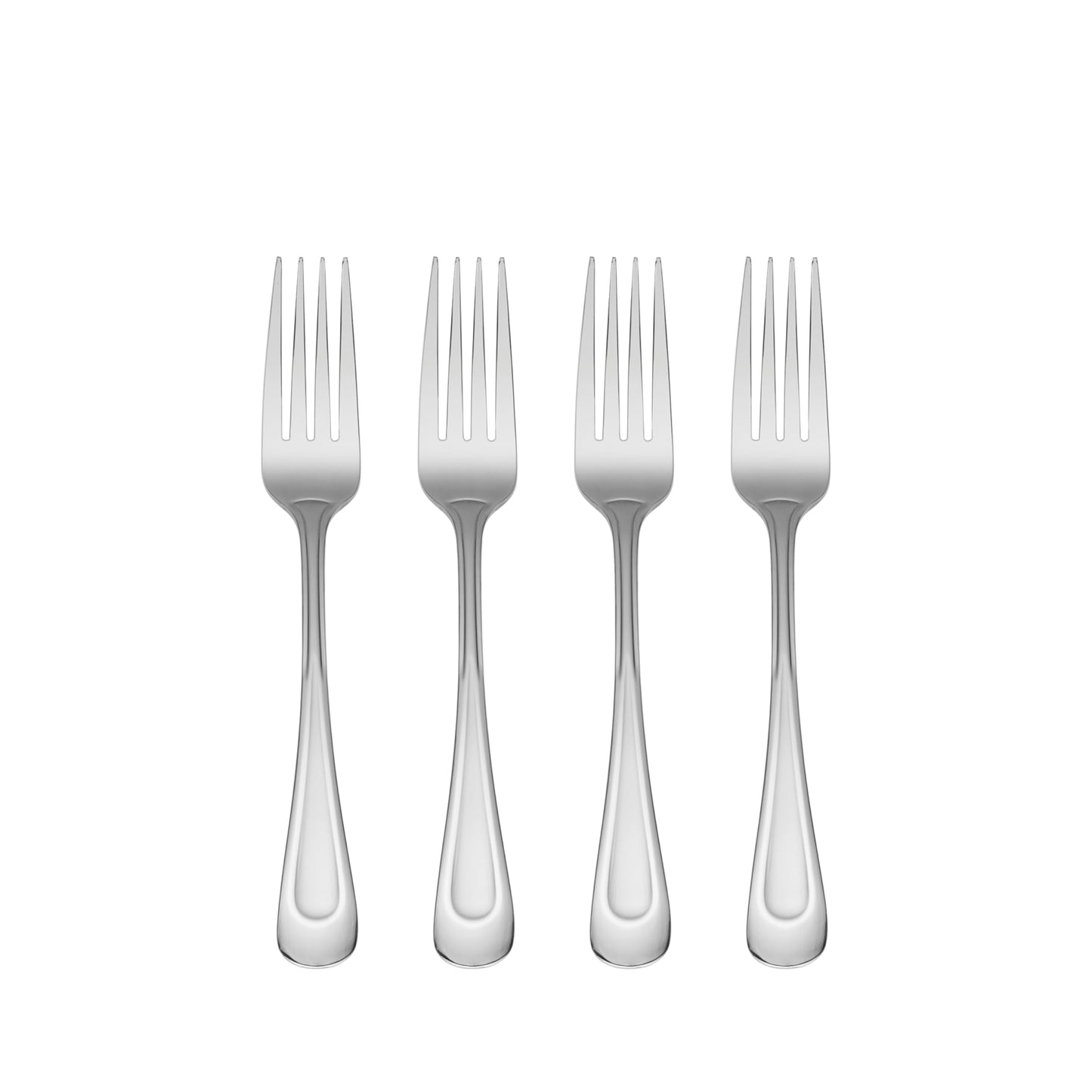 Oneida Silverware Set, Satin Sand Dune Everyday Dinner Forks Flatware Set, Service For 4, 18/0 Stainless Steel, Rust Resistance, Dishwasher Safe, Dining Utensils Sets, Forks (Silver, 4 Piece)