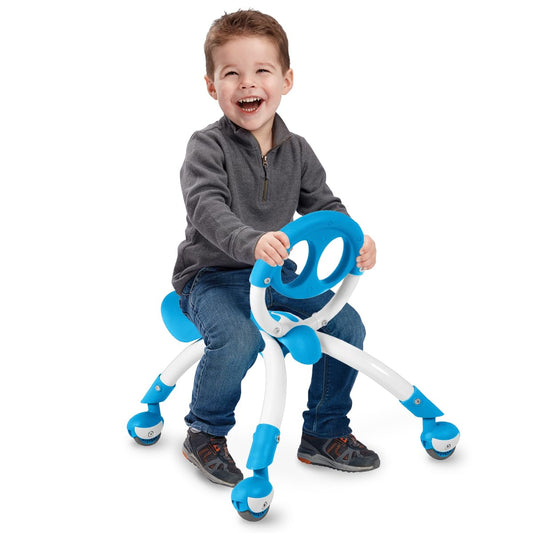 YBIKE Pewi Walking Ride On Toy - from Baby Walker to Toddler Ride On for Ages 9 Months to 3 Years Old, YPIW3, Blue