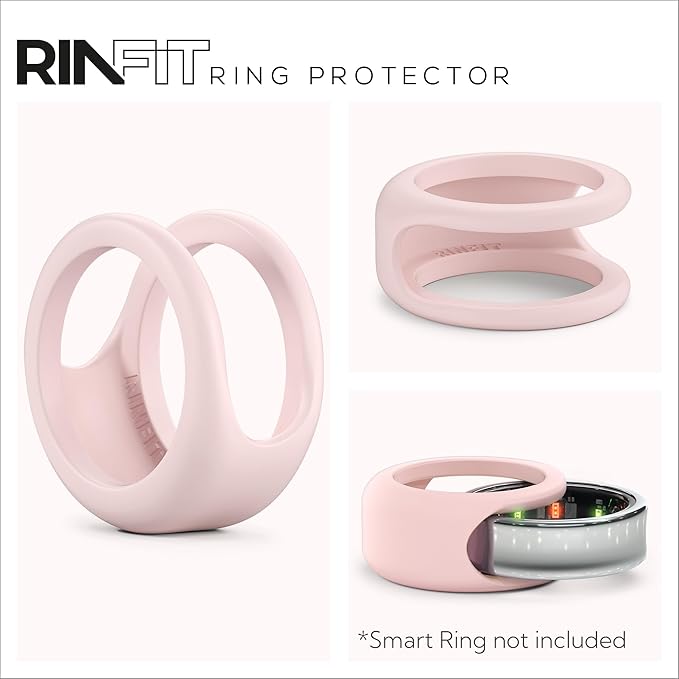 Rinfit Smart Ring Protector - Silicone Ring Enhancer for Active Lifestyle and Gym - StyleFit U.S. Design Patent - Pink, Size 10