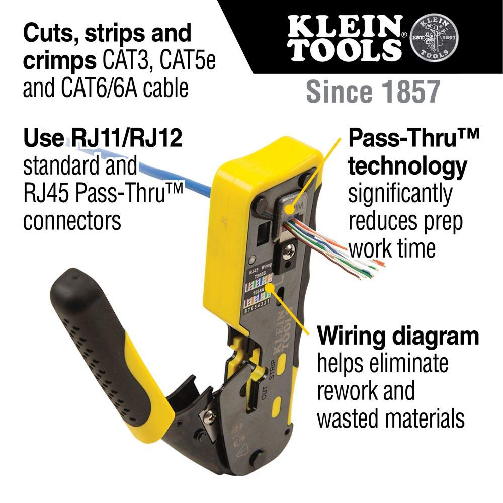 Klein Tools VDV500-920 Wire Tracer Tone Generator and Probe Set with RJ45 Port & VDV226-110 Ratcheting Modular Data Cable Crimper/Wire Stripper