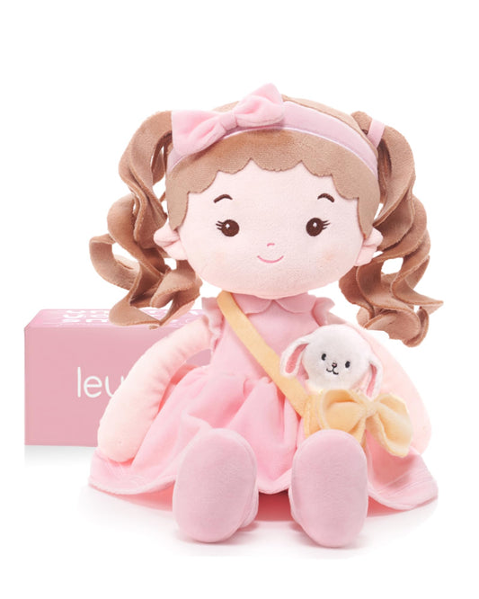 LeyaDoll Soft Baby Doll Toys (16''), My First Baby Rag Doll for 1 Year-Old Girl Birthday Gift, Christmas Plush Toys Gift for Toddler Kids Infants-Daydream-Milly and Her Pet-Bunny