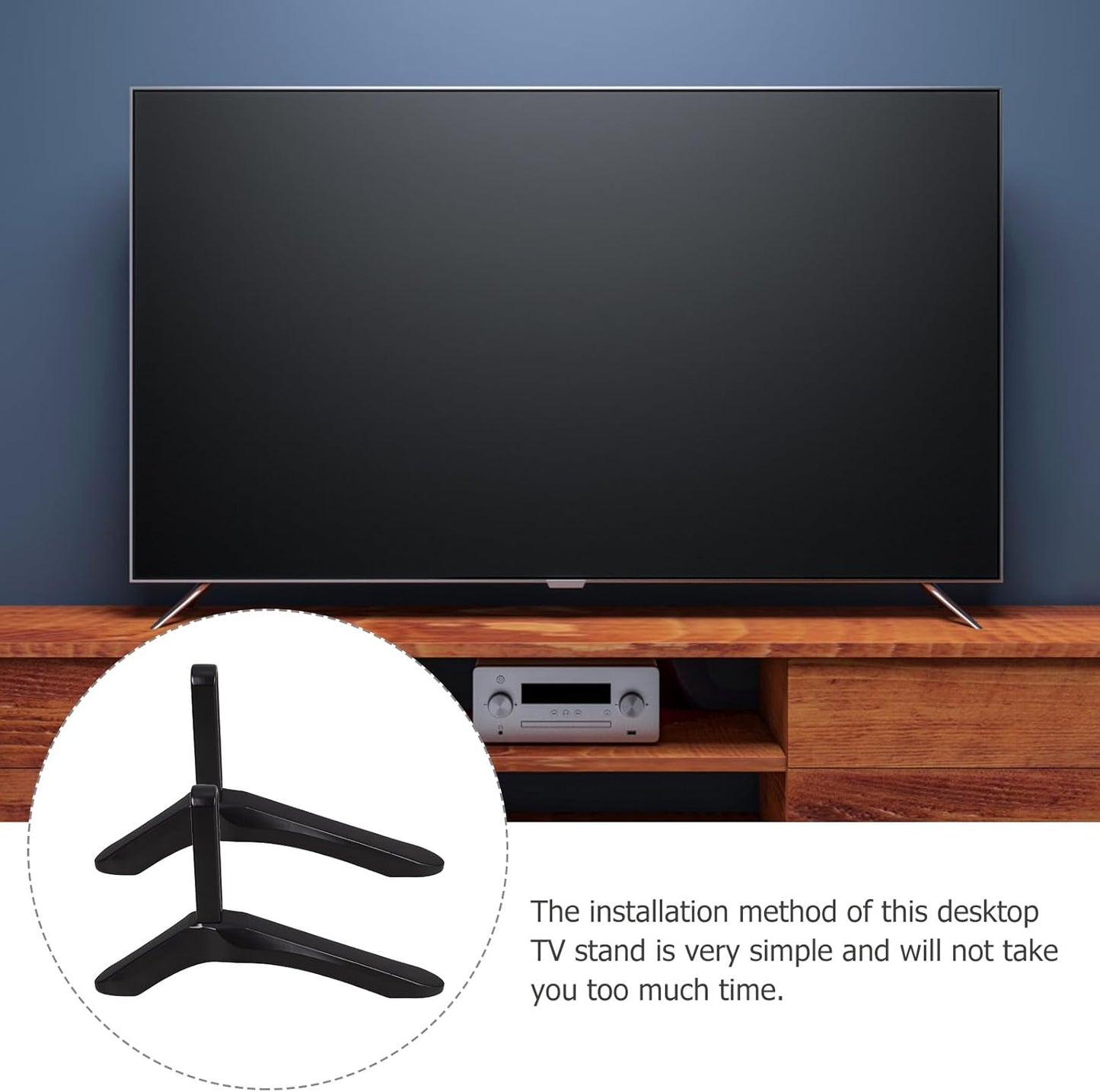GARIOUANS Universal Tv Stand Tabletop Base with Screws Aluminum Alloy Tv Holder for Desktop Use Stable Television