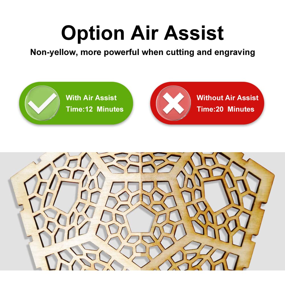 Longer RAY5 10000mW Laser Engraver & Rotary Roller & Air Assist Kit with Air Pump ，Laser Class 4