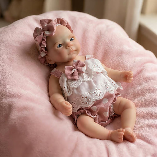 Aniiyy 10Inch Full Body Silicone Baby Dolls Can Open Mouth Silicone Reborn Newborn Girl Dolls that Look Real