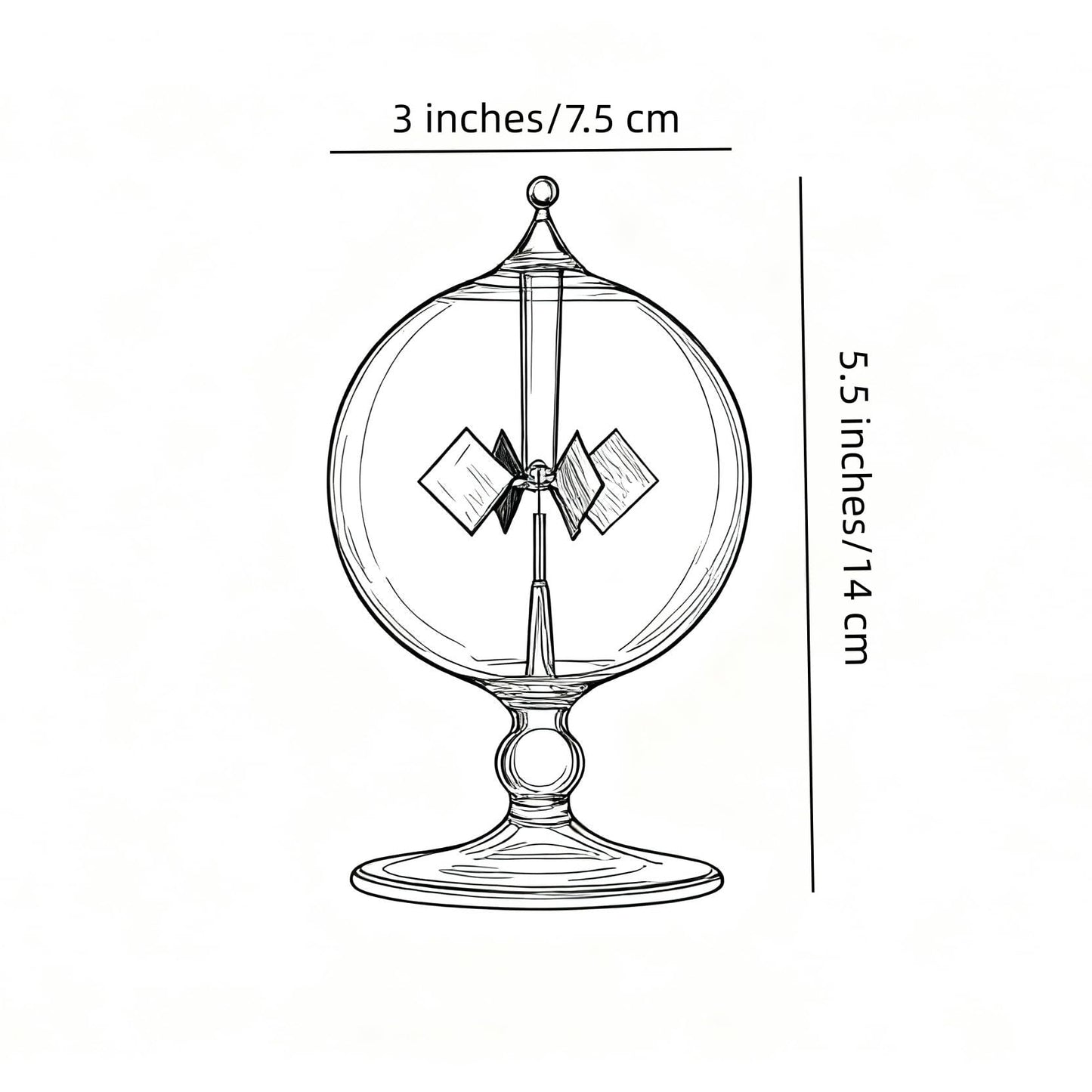 DORAMI Orange Solar Power Crookes Radiometer Solar Energy Spinning Vanes Glass Windmill Gift Home Desk Decoration