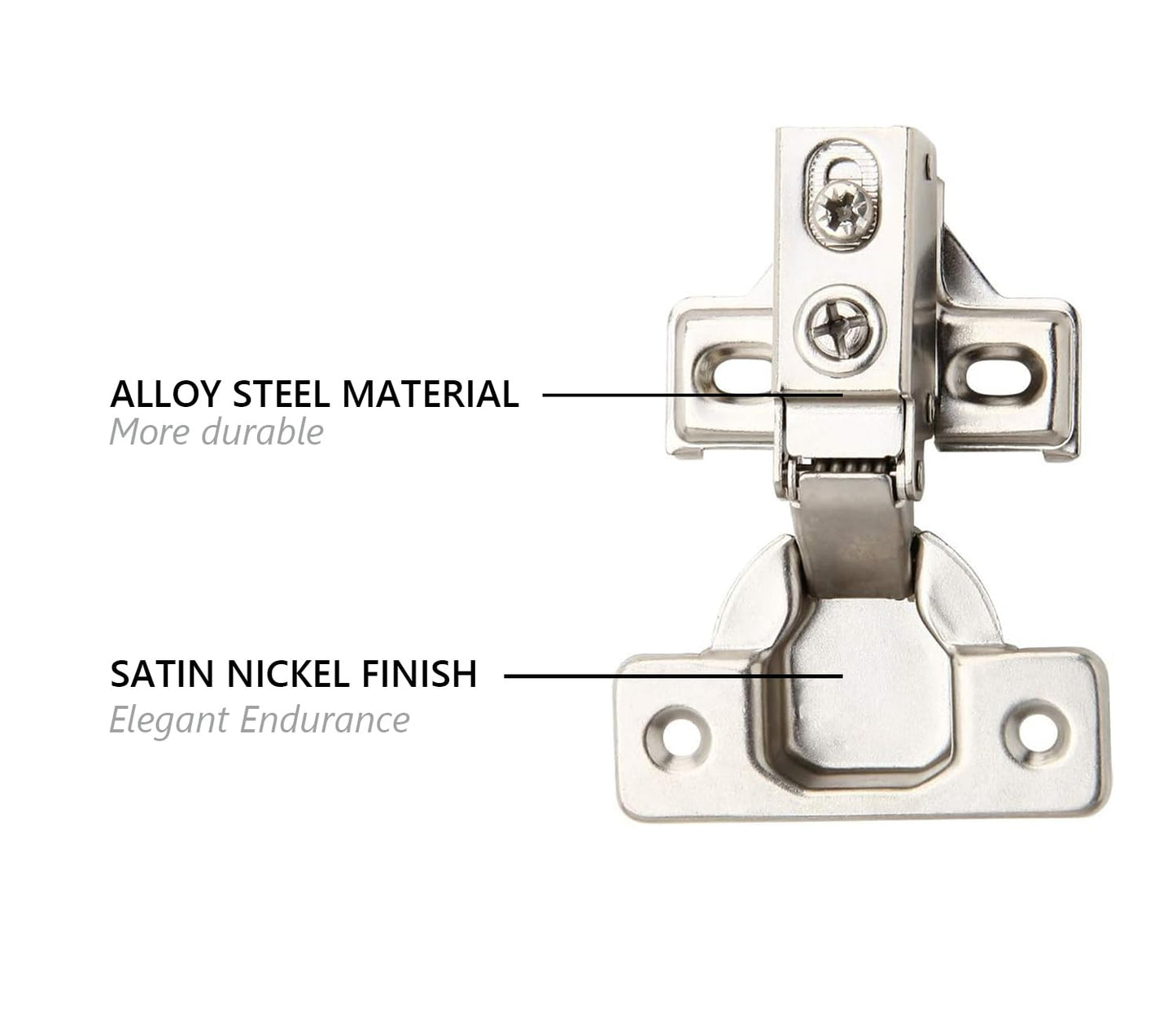 2 Pack - Face Frame Quiet Soft Close Cabinet Door Hinges, 1/2 Inch Overlay, with Built-in Metal Dampers, Strong Heavy Duty Steel for Kitchen Bathroom