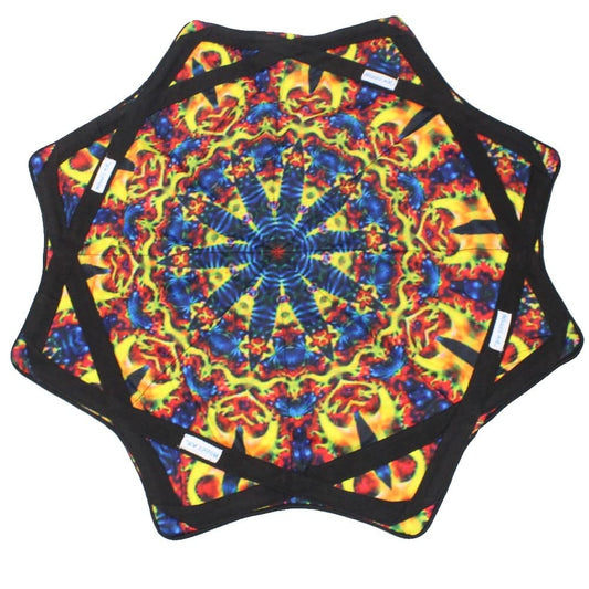 Mougee (moo-JEE) - Air Flow Star - for Beginners & Advanced - Fun & Challenging - Double Stitched Flow Toy - Vibrant Colors & Patterns Durable - 28” Diameter - Autumn Flower