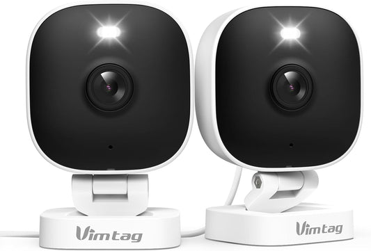 VIMTAG 2.5K 2-Way 2Pcs Cameras for Home Security Outdoor/Indoor, Color Night Vision Security Camera