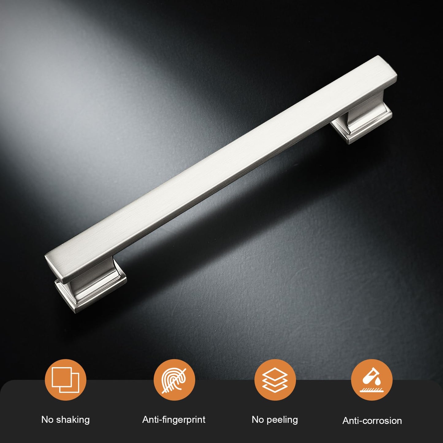 Probrico 10 Pack Brushed Nickel Cabinet Pulls, 5 Inch Hole Center Cabinet Handles, Heavy-Duty Drawer Pull for Dresser Hardware, Corrosion-Resistant Handles for Kitchen & Bathroom Renovation