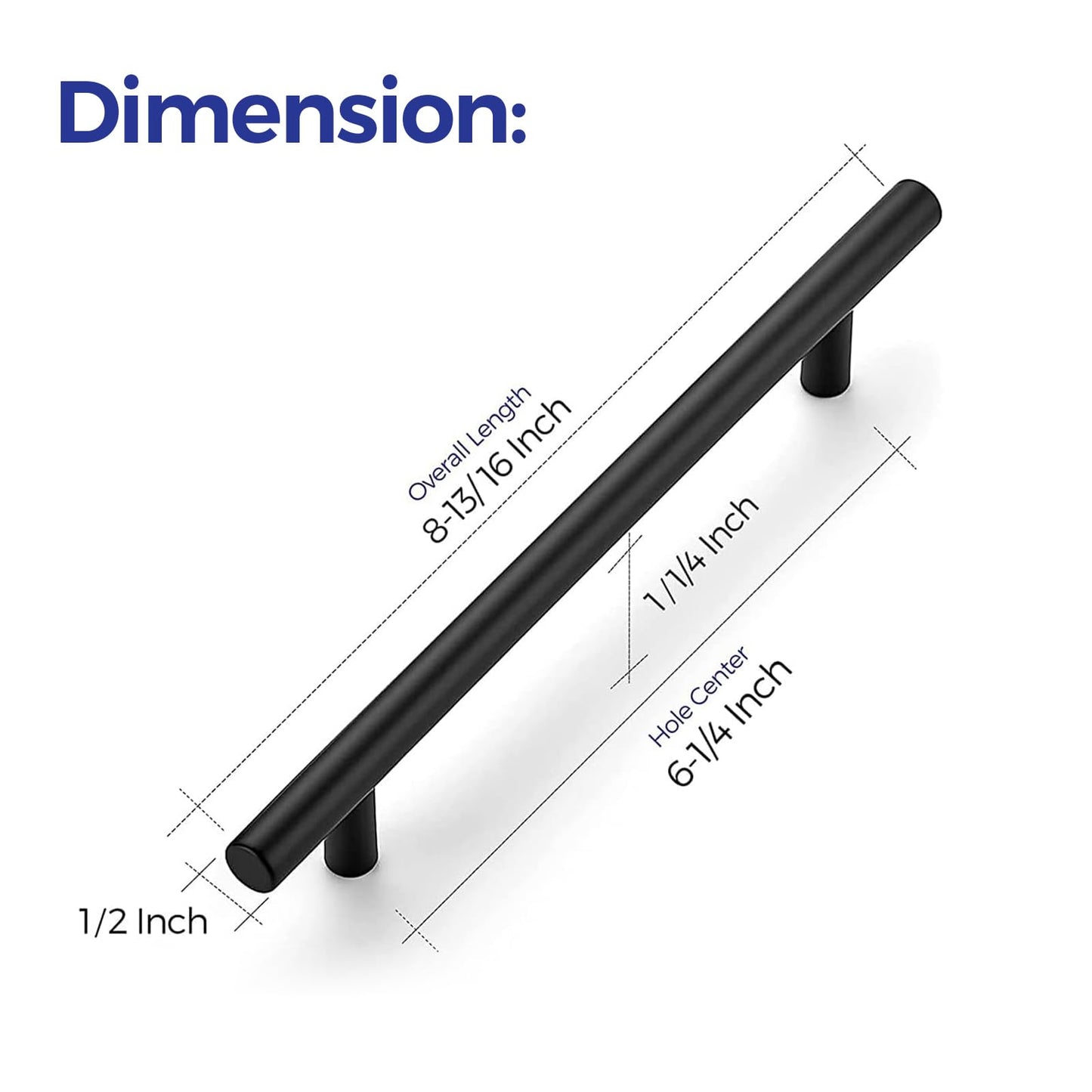 Ravinte 30 Pack 8-13/16 Inch Cabinet Handles Matte Black Kitchen Cabinet Hardware Dresser Pulls Stainless Steel Cabinet Pulls 8-13/16" Length,6-1/4" Hole Center