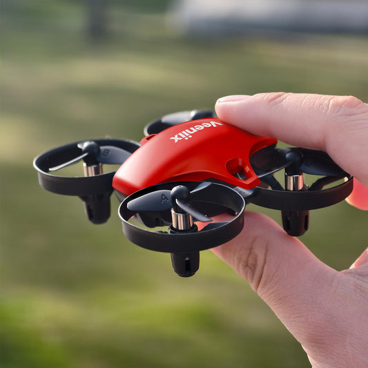 Veeniix V995 Red Mini Drone for Kids and Beginners,Indoor RC Quadcopter Plane with 3D Flips, 360° Rotation, Circle Fly, Auto Hover, Headless Mode, 21Mins 3 Batteries, Gift for Boys and Girls