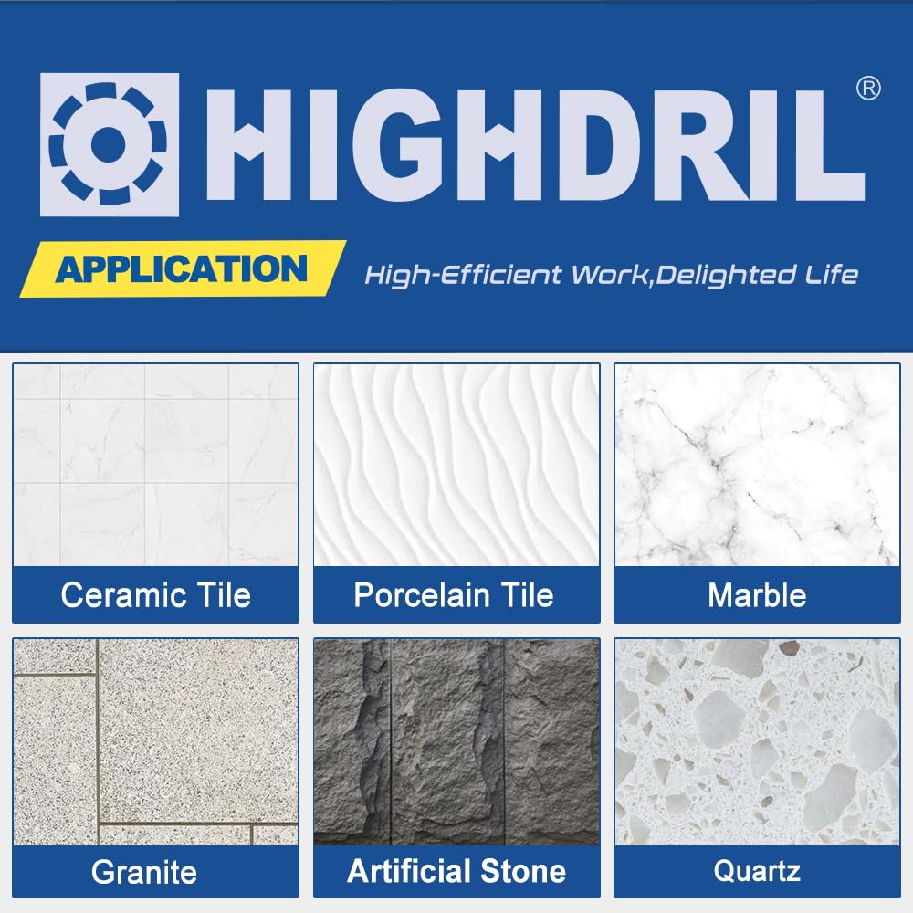 HIGHDRIL 13Pcs Diamond Hole Saw Kit and Dry Diamond Tile Drill Bit with Hex Shank,HIGHDRIL