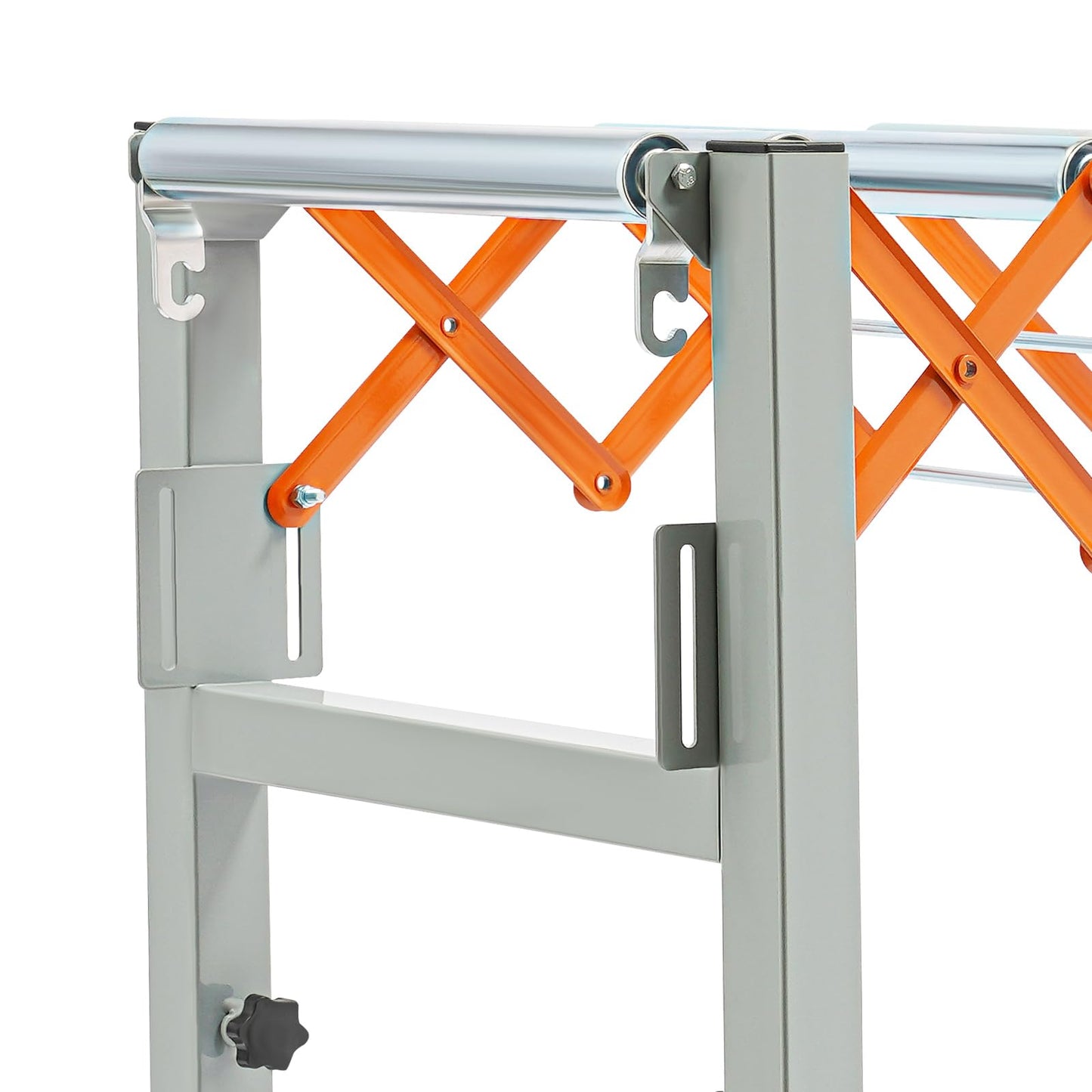 Large Adjustable Conveyor Roller Stand, Length 18"-51", Height 20"-31.5", 17" Wide Expandable Gravity Conveyors with Wheels, 110lbs Capacity, Iron Roller Conveyor Belt for Warehouse Factory
