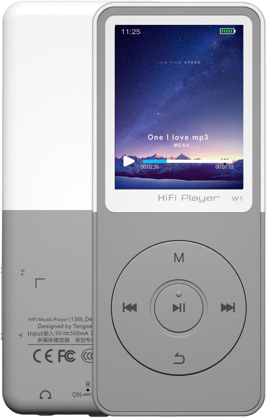 Tengsen Mp3 Play,1.8" Mp3 68GB) Player with Bluetooth,Music Player,Fm Radio,Video,Recording,Photo View,E-Book,HiFi