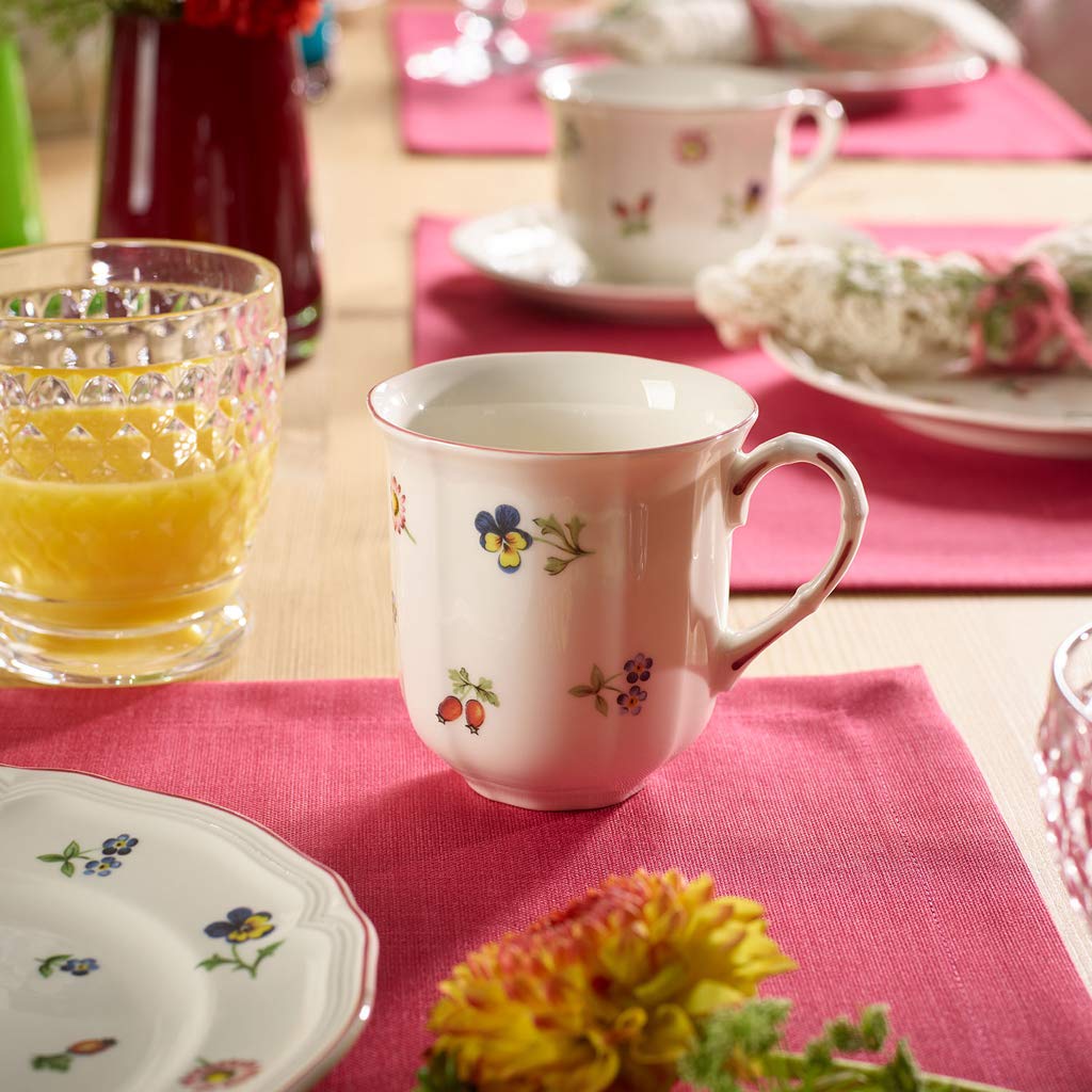 Villeroy & Boch Petite Fleur Coffee Mug, Premium Porcelain, Made in Germany, 10 oz Capacity, White/Colorful