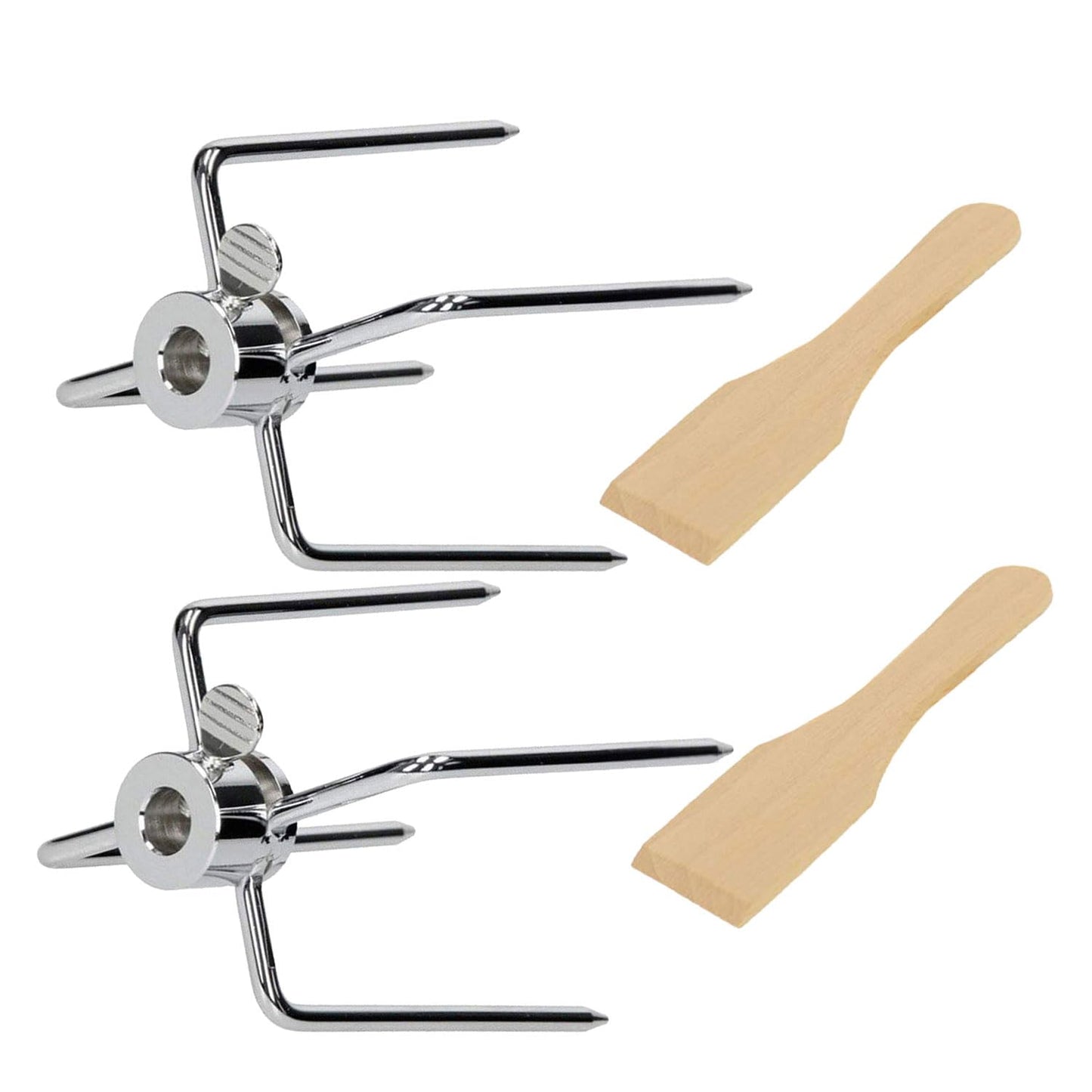 Kosmosta Stainless Steel Rotisserie Meat Forks BBQ Grill Rotisserie Spit Meat Forks Replacement 4-Prong-Fits for 5/16" Square rotisserie spit rods