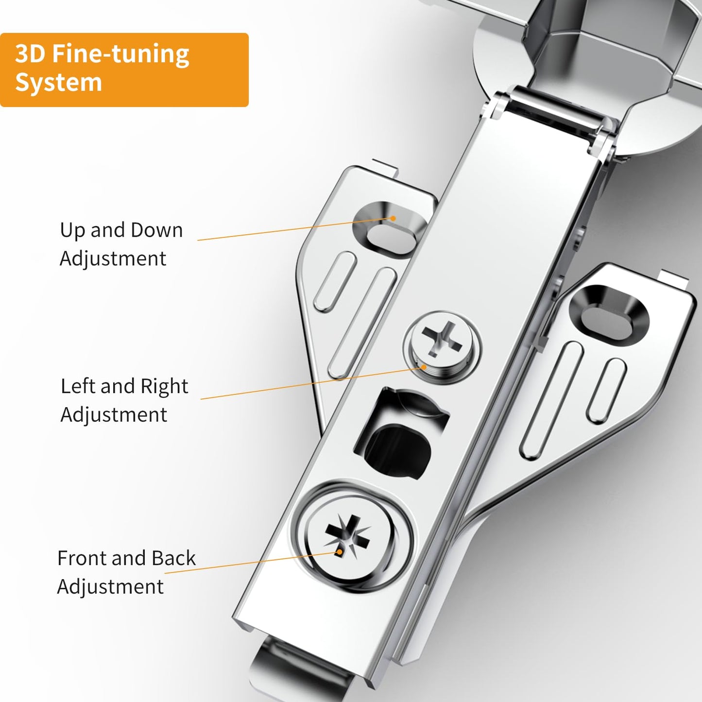 Chibery 20 Pack Full Overlay Soft Close Concealed Hinges, Small Door Gap, Clip-on Plate, Face Frame Door, Self Closing Hidden Satin Nickel 3D Hinge, 105° Open Angle Concealed Stainless Steel Hinges