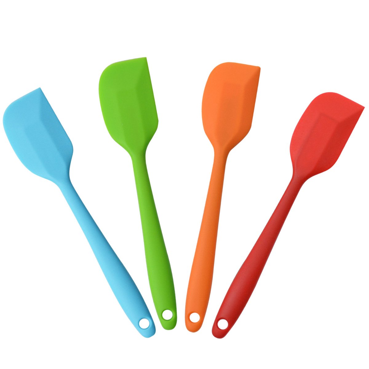 Silicone Spatulas, 11 inch Rubber Spatula Heat Resistant Non-Stick Flexible Scraper With Solid Stainless Steel Core for Cooking, 4 Pack