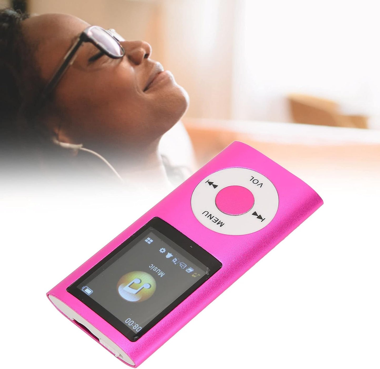 Diyeeni MP3 1.8in MP4 8H 64GB Player, Music Player with LCD Screen, Bluetooth Player, Built in Video Play/FM