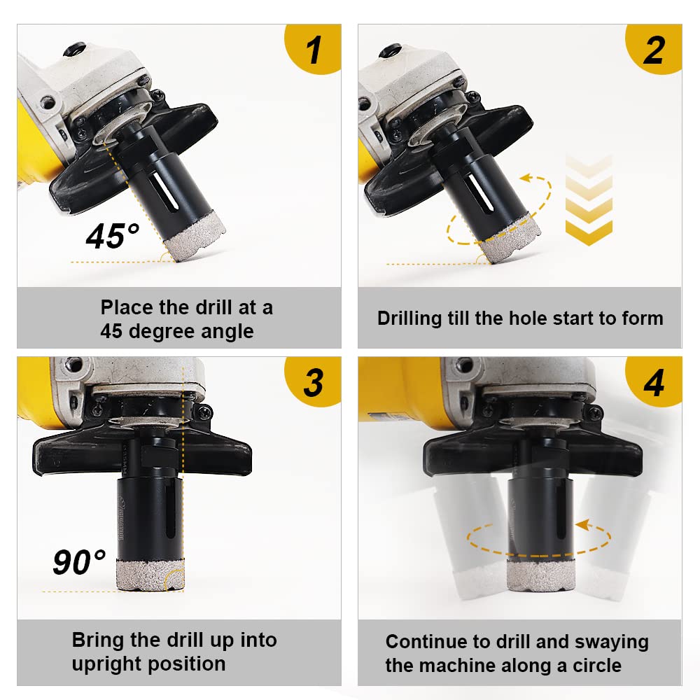 SHDIATOOL Diamond Drill Core Bits Set for Porcelain Hole Saw Cutter for Tile Marble Ceramic Granite