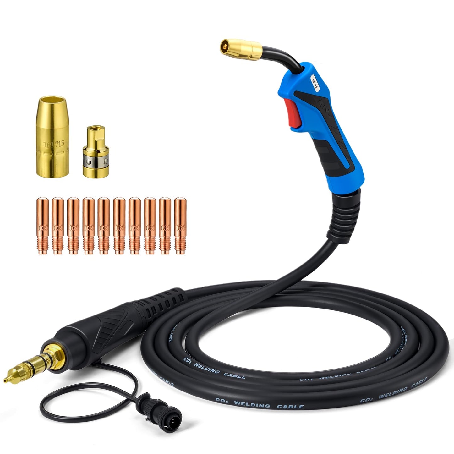 Welding Knight 150Amp MIG Welding Gun Replacement for Miller M-150 M-15 M15 M150 249040 Millermatic 35, 90, 120, 130, 130XP, 135, 140, 150, 175, 180s, 185, Hobart IronMan 210 (15FT .035" Kit)