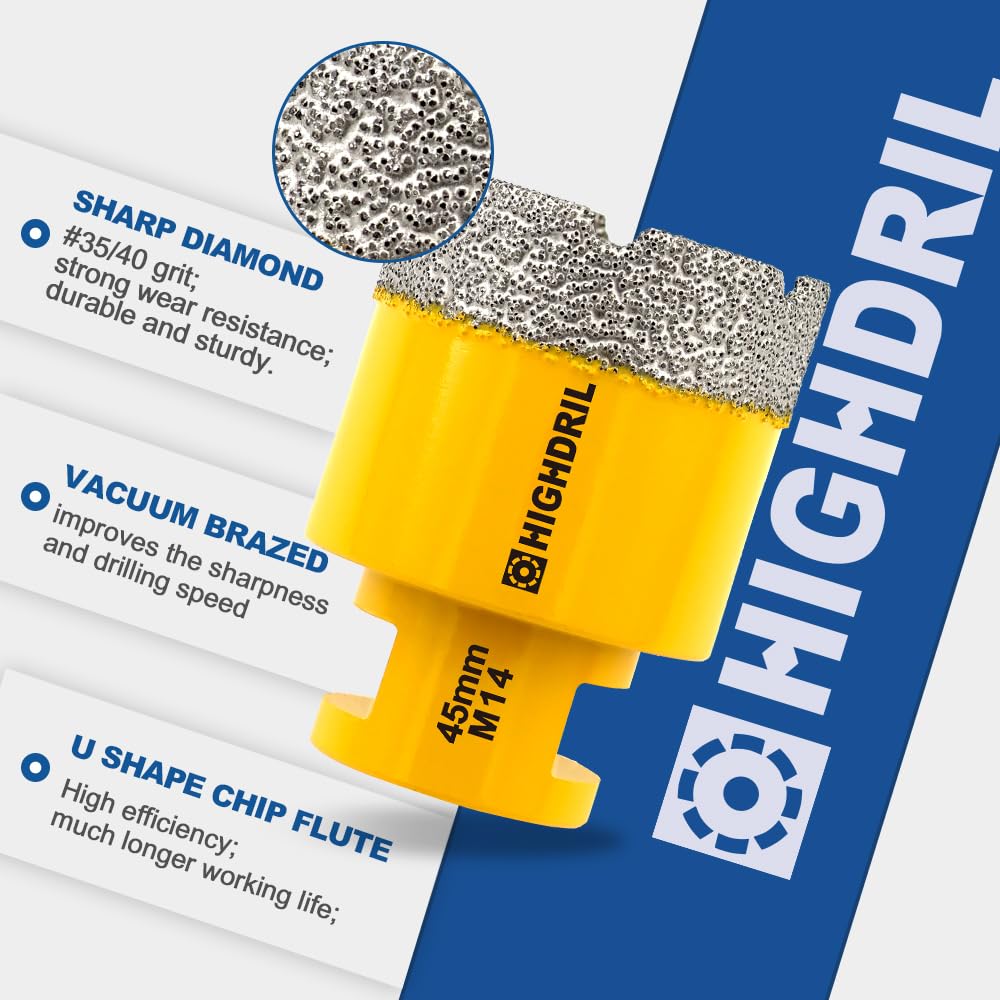 HIGHDRIL Diamond Hole Saw Kit - 6/6/8/20/25/35/50/75/100mm Drill Bits and HIGHDRIL 3" 75mm Circular Saw Blade Set 4pcs - Diamond/HSS/Carbide Cutting Disc