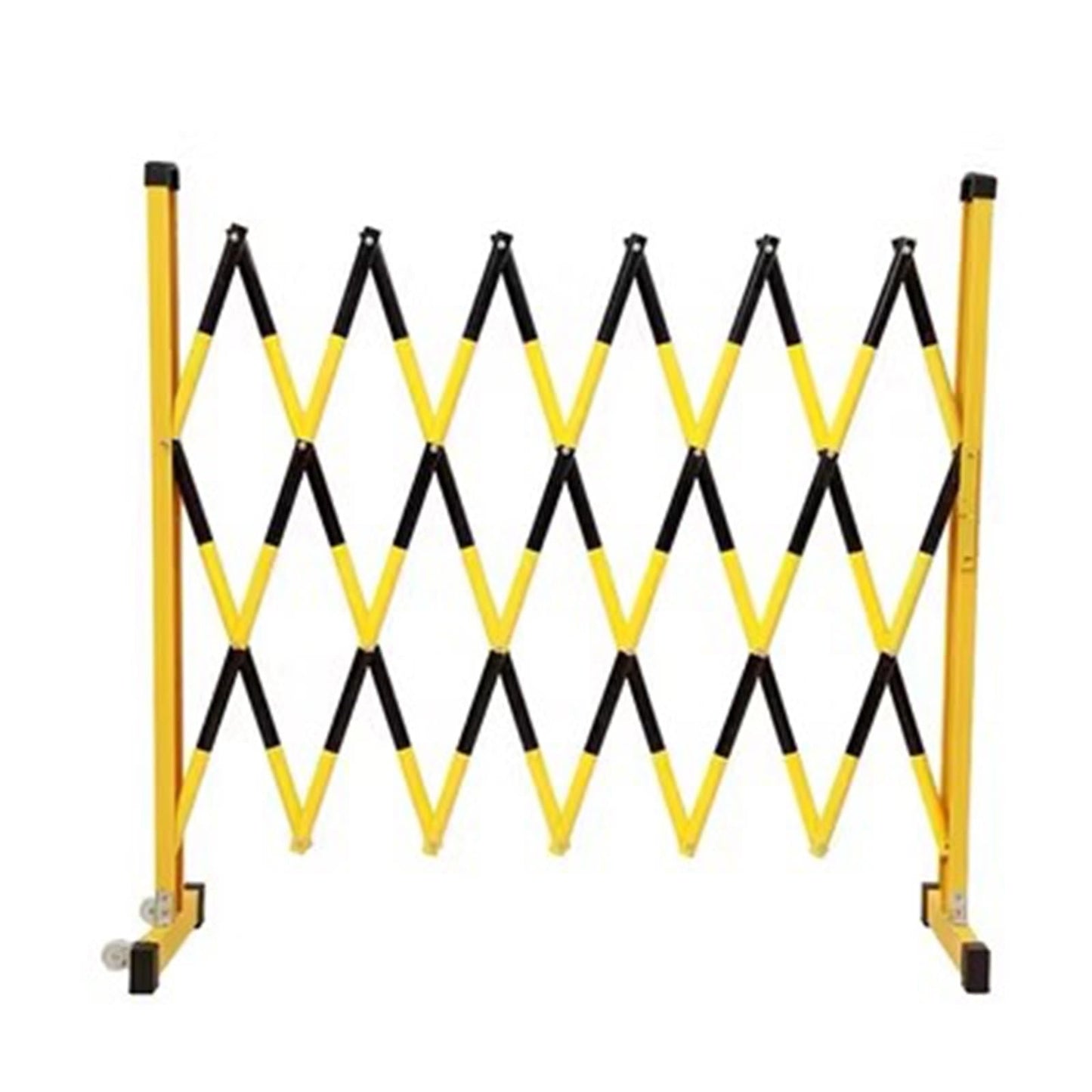 UYCVT Retractable Traffic Barricade Folding Door,Black Yellow Fiberglass Reinforced Expandable Barricade Fence for Safety Construction Barrier 1.2X2.5M-Black-Yellow-1.2x4m