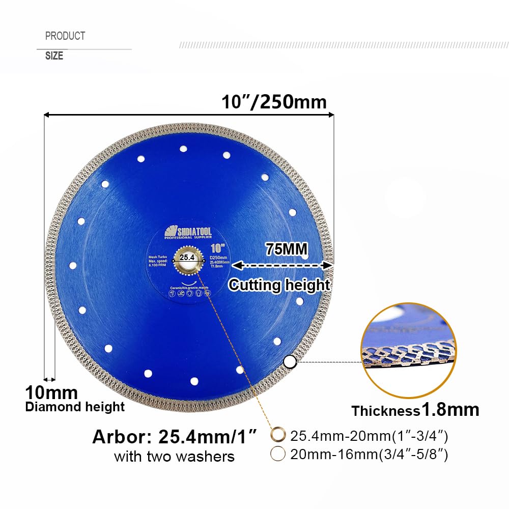 SHDIATOOL Diamond Core Drill Bits 6 Inch for Porcelain Ceramic Tile Marble Brick Vacuum Brazed Hole Saw