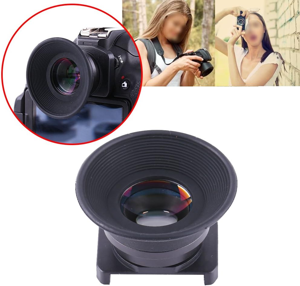 Generic 1.5X 6 15mm Fixed Focus Viewfinder Eyepiece Magnifier for DSLR Camera, Durable Eyecup with Mount Bases, Eye