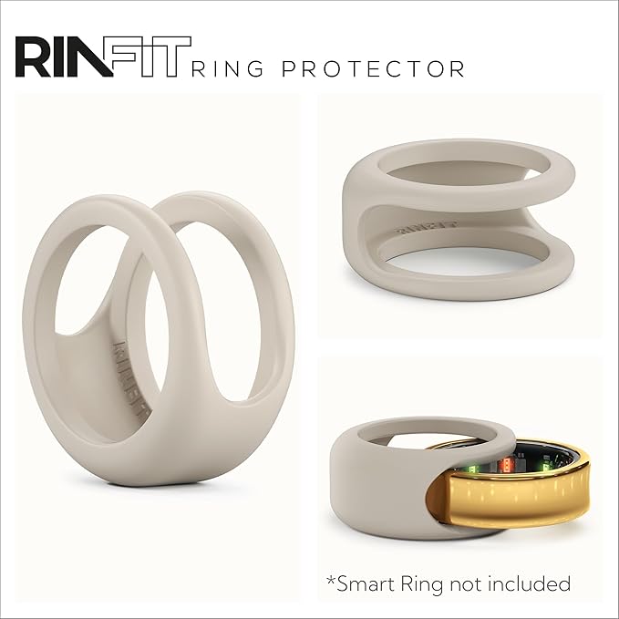 Rinfit Smart Ring Protector - Silicone Ring Enhancer for Active Lifestyle and Gym - StyleFit U.S. Design Patent - Stone, Size 13
