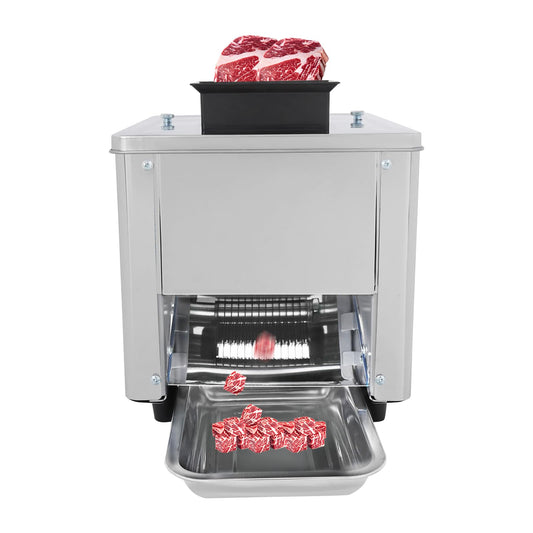 Commercial Meat Cutting Machine for Restaurant 850W 7mm Blade Automatic Electric Meat Cutter Stainless Steel Slicing Shredding Machine, 330lb/h for Cutting Boneless Pork Beef Chicken Fish