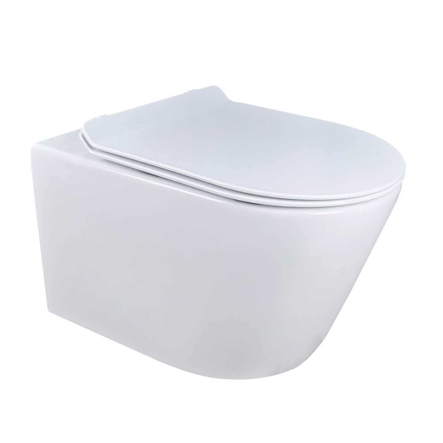 Fine Fixtures Dakota In-Wall Toilet Combo Set, Wall Hung Toilet Bowl with Soft Close Seat, Concealed Tank and Carrier System for 2x4 Studs, Push Buttons Included