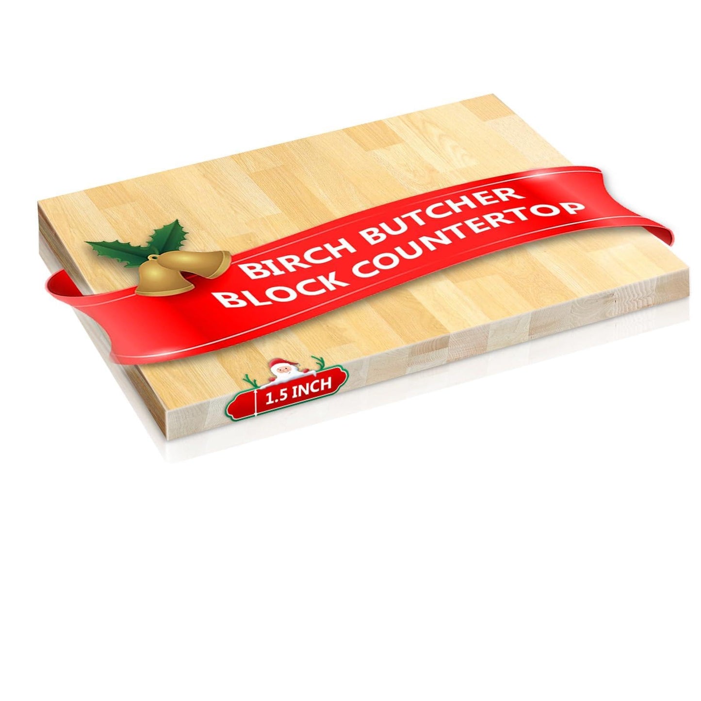 Butcher Block Countertop, Solid Wood Table Top-1.5ft Unfinished Large Wood Cutting Board, Birch Counter Slab Cut to Size for DIY Desktop/Washer Counter/Kitchen Island/Bakery Worktable 18"x25"x1.5"