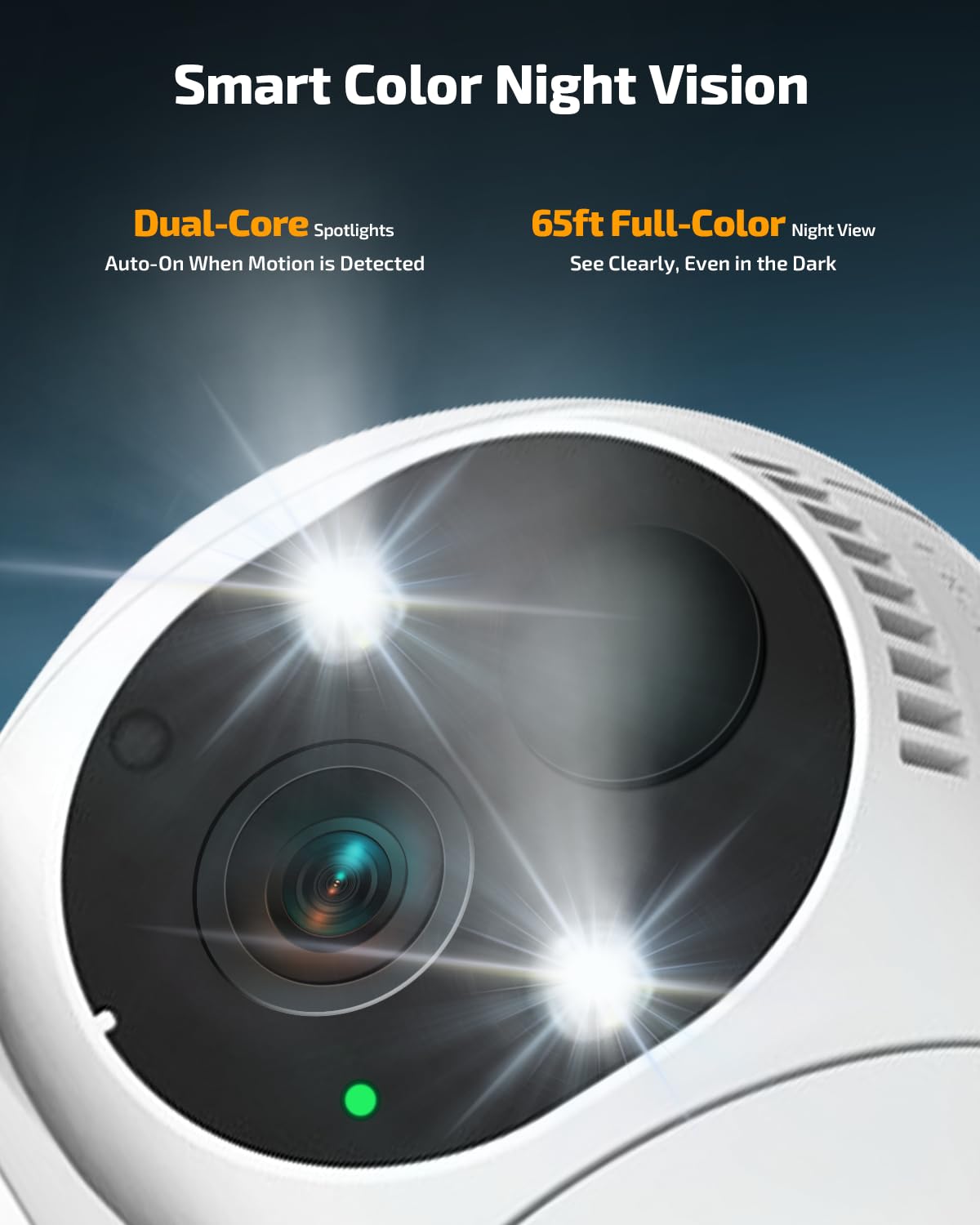 《100% Solar Powered & 2-Way Audio》Outdoor Wireless PTZ Camera System, 4MP Solar Powered Battery Cameras,Home Video Surveillance Systems