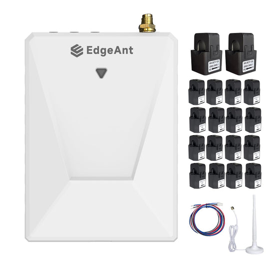 Energy Monitor with 16 50A and 2-200A Circuit Level Sensors, Smart Home Real-Time Accurate Energy Consumption Tracking, WiFi Meter Solar/Net Metering, 2.4 GHz WiFi