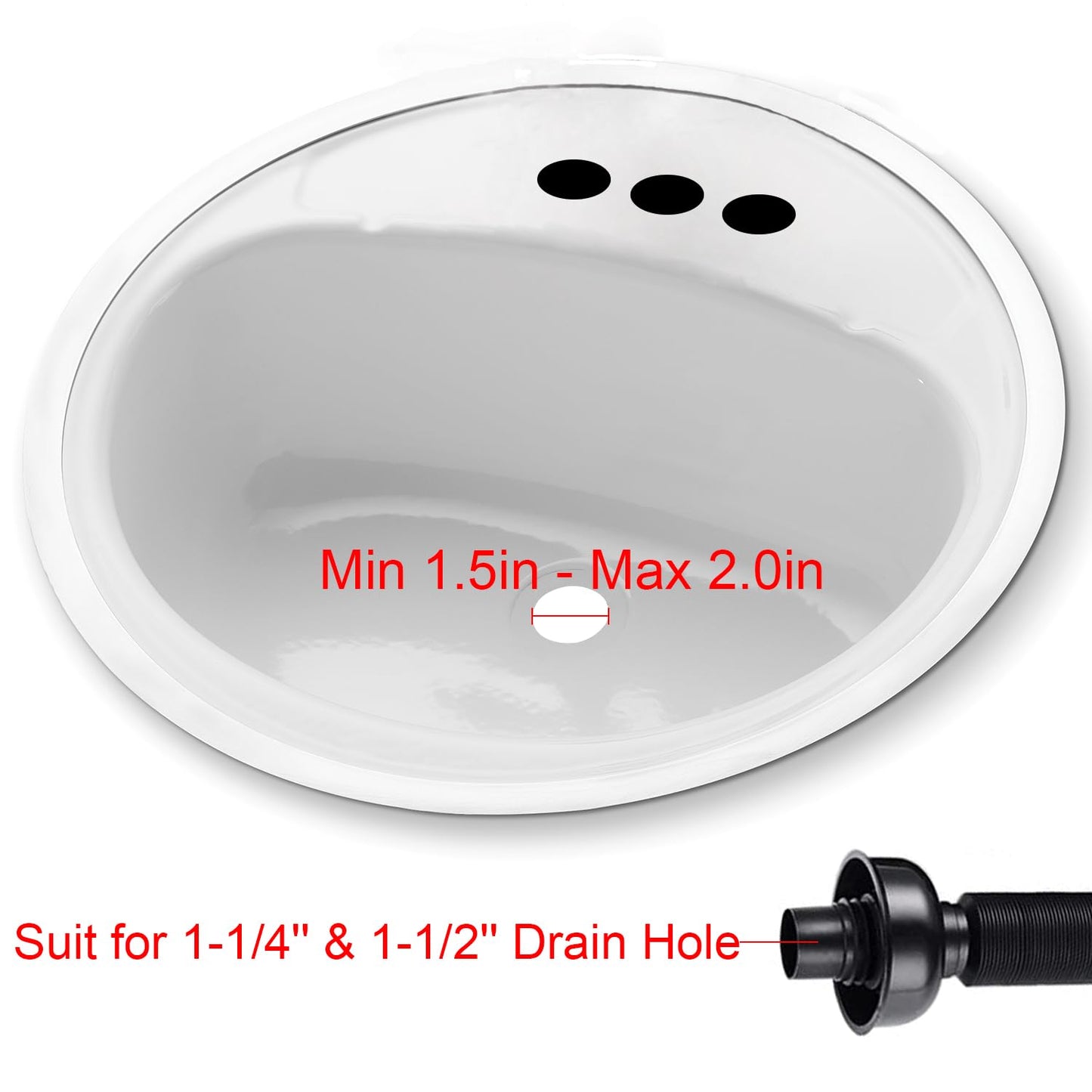 Bathroom Sink Drain Kit with Flexible Expandable P-Trap Pipe Anti-Odor Bathroom Sink Drain Pipe for 1-1/4" and 1-1/2" Hole