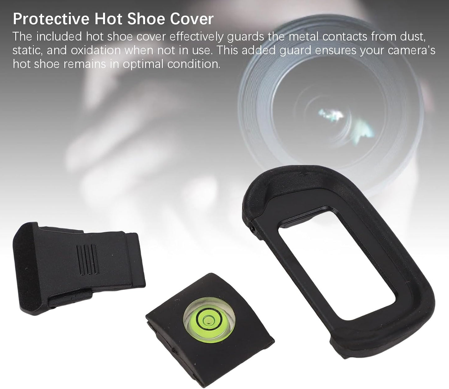 Set, R10 Jonlaki Camera Eyecup Level Hot Shoe Cover Soft ABS Viewfinder Eyecup with Bubble Level and Hot Shoe Cap, Fit