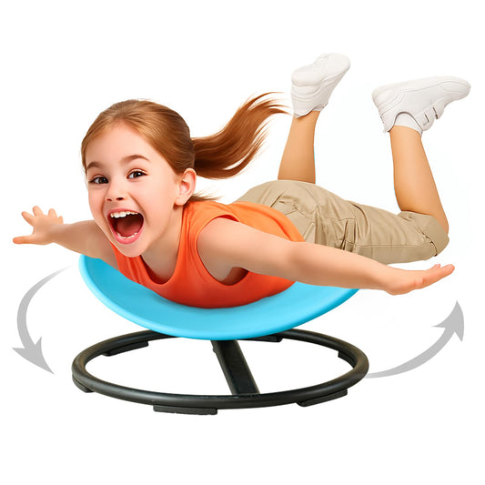 Kids Sensory Spinning Chair for Autism Ages 3+, Sit and Spin Swivel Chair for Kids with ADHD, Sensory Chairs for Autistic Children, Sensory Toys for Motion Sickness Relief, Balance Training (Blue)