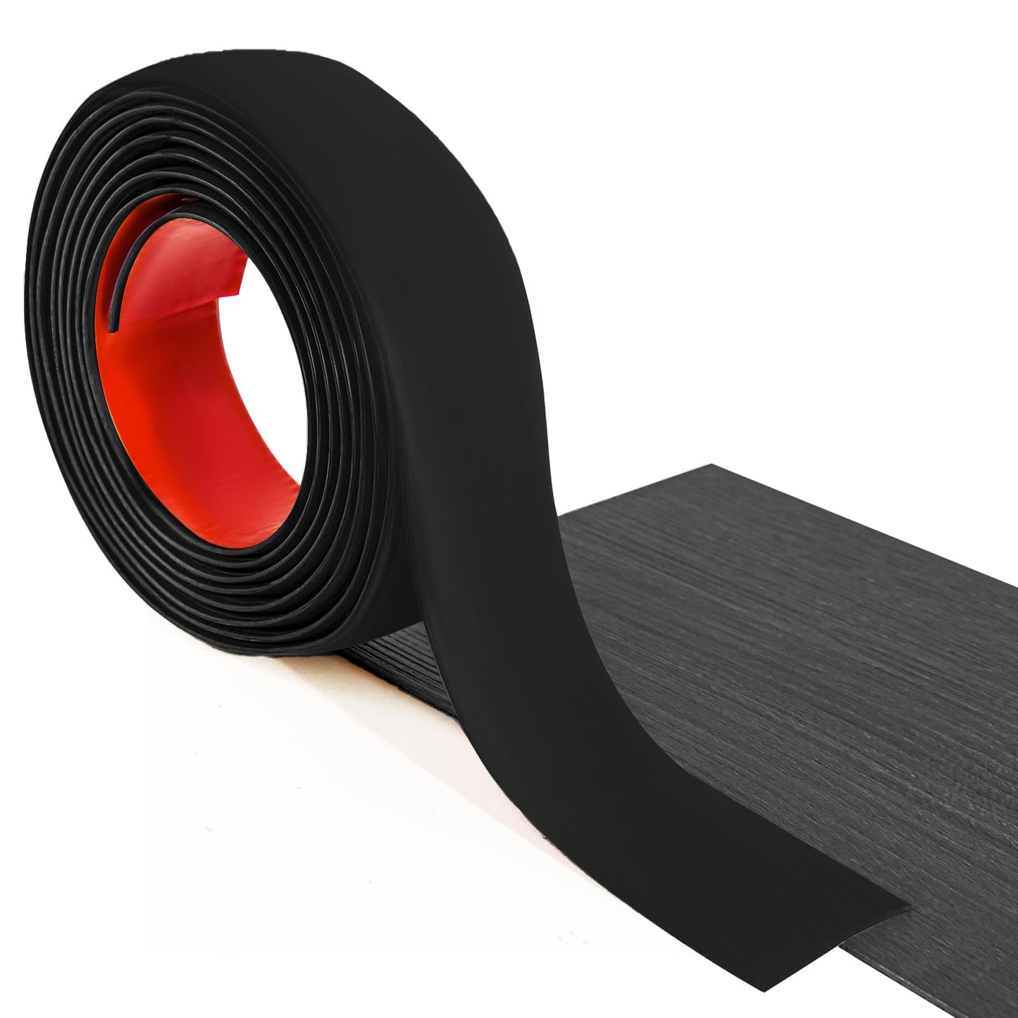 Art3d 4 FT Self Adhesive Vinyl Floor Transition Strip, Laminate Floor Strip Floor Flat Divider Strip for Joining Floor Gaps,Carpet Threshold Transition,Floor Tiles（1.57in, Black）