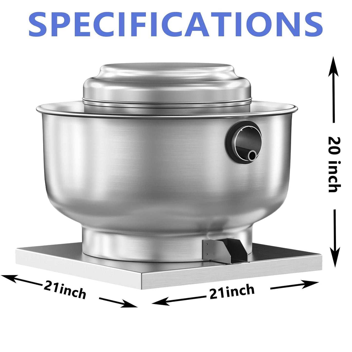 Food Truck Low Profile Exhaust Hood System Includes a 6FT Stainless Steel Commercial Exhaust Hood and an 0.5HP Restaurant Canopy Hood Grease Rated Exhaust Fan
