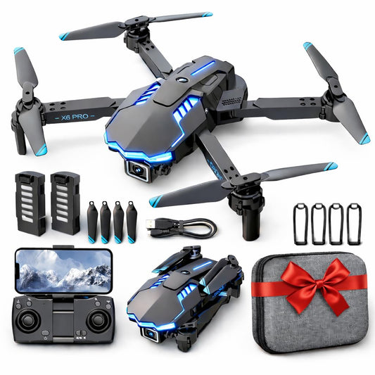 Drone with Camera 1080P with Brushless Motor Mini Drone for Beginner, Long Fly Time, One Key Start, Headless Mode, 2 Batteries, RC Quadcopter Helicopter Toy Gifts for Teen Boys and Girls